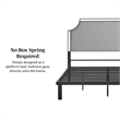 Pemberly Row Upholstered Transitional Metal Queen Size Bed in Gray