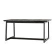 Pemberly Row Modern Solid Wood Outdoor Slat-Top Dining Table - Black Wash