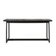 Pemberly Row Modern Solid Wood Outdoor Slat-Top Dining Table - Black Wash