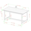 Pemberly Row Modern Solid Wood Outdoor Slat-Top Dining Table - Black Wash