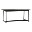 Pemberly Row Modern Solid Wood Outdoor Slat-Top Dining Table - Black Wash