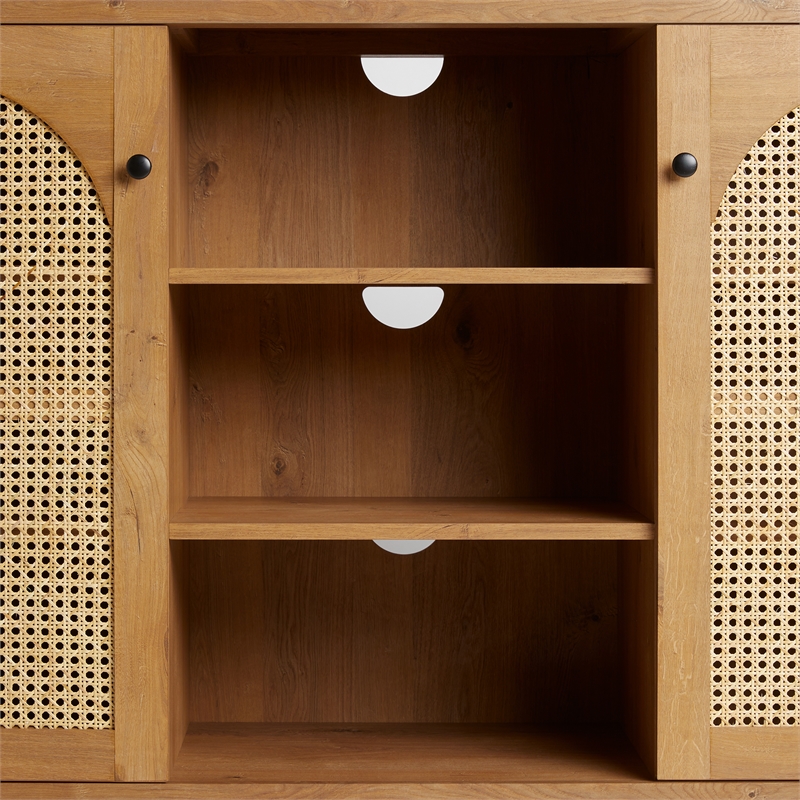 Pemberley Row Rattan English Oak Sideboard Rectangular 58
