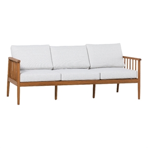 Pemberly Row Modern Outdoor Solid Wood Spindle Style Triple Lounge - Brown