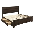 Pemberly Row Wood Eastern King Storage Platform Bed in Dark Cocoa