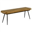 Pemberly Row Leather Upholstered Cushion Bench Camel and Black