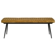 Pemberly Row Leather Upholstered Cushion Bench Camel and Black