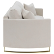 Pemberly Row Contemporary Upholstered Arched Arms Sofa in Beige