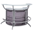 Pemberley Row Metal Silver Bar Unit Demilune Smoked Acrylic Features Stemware Rack 63