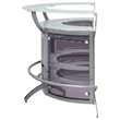 Pemberley Row Metal Silver Bar Unit Demilune Smoked Acrylic Features Stemware Rack 63