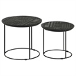 Pemberly Row 2-Piece Round Wood Top Nesting Table in Matte Black