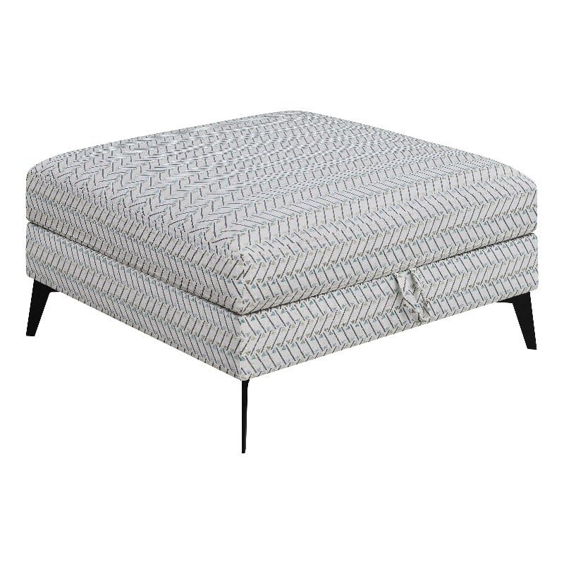 Pemberly Row Modern Upholstered Ottoman in Multi-Color Finish