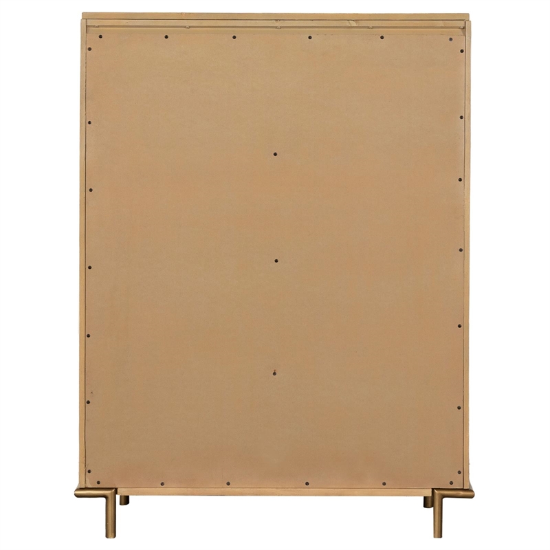 Pemberly Row Contemporary 5-Drawer Wood Chest in Sand Wash Finish