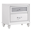 Pemberly Row Contemporary 2-Drawer Wood Nightstand in White Finish