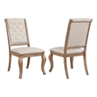 Pemberley Row Fabric Cream Side Chairs Rectangular Tufted 41.25
