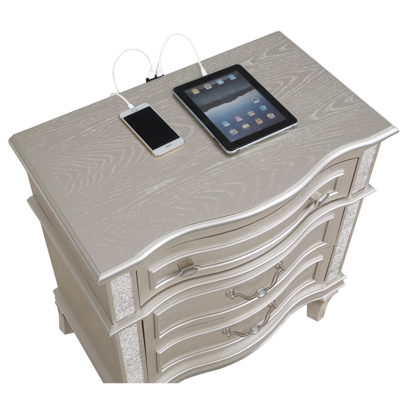 Pemberley Row MDF Silver Oak Nightstand Rectangular 31.5