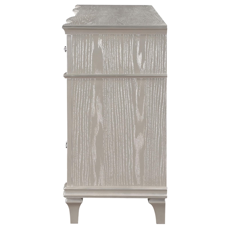 Pemberly Row Contemporary 9-Drawer Wood Dresser in Silver Oak