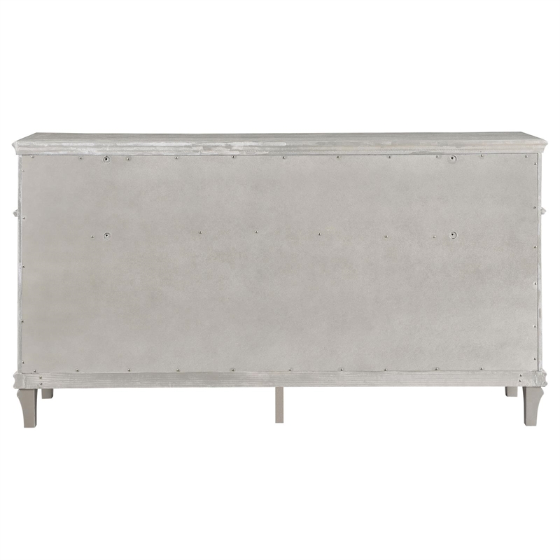 Pemberly Row Contemporary 9-Drawer Wood Dresser in Silver Oak
