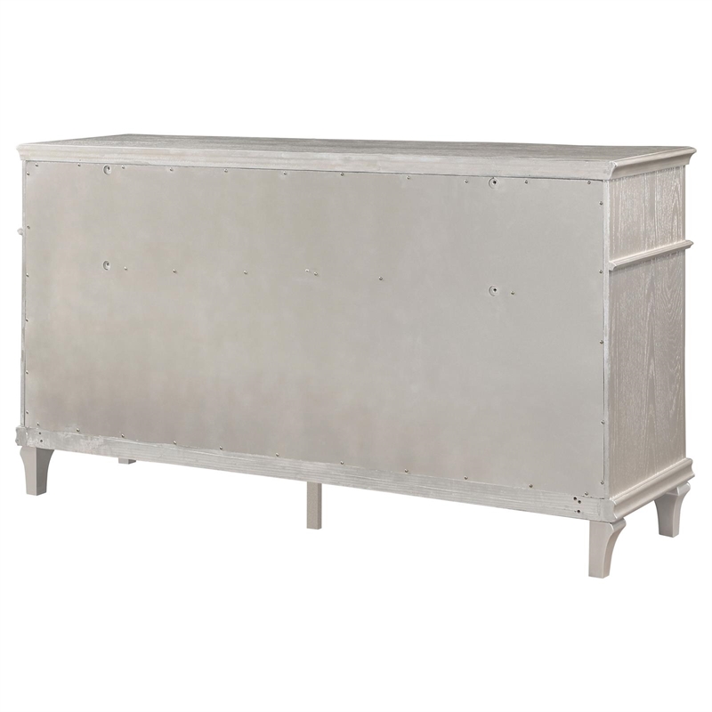 Pemberly Row Contemporary 9-Drawer Wood Dresser in Silver Oak
