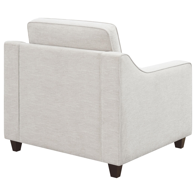 Pemberly Row Contemporary Upholstered Cushion Back Chair in Beige