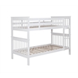 Pemberly Row Transitional Wood Twin Over Twin Bunk Bed White