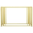 Pemberly Row Contemporary Metal Frame Sofa Table in Matte Brass