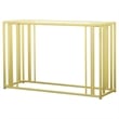 Pemberly Row Contemporary Metal Frame Sofa Table in Matte Brass
