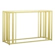 Pemberly Row Contemporary Metal Frame Sofa Table in Matte Brass