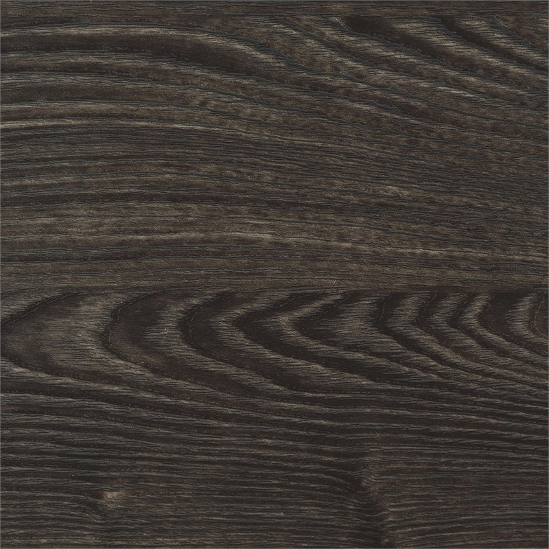 Pemberly Row Metal Round Wood Top Bar Table Dark Oak and Chrome