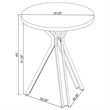 Pemberly Row Metal Round Wood Top Bar Table Dark Oak and Chrome