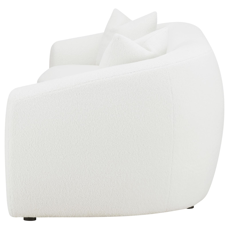Pemberly Row Modern Fabric Upholstered Tight Back Sofa White