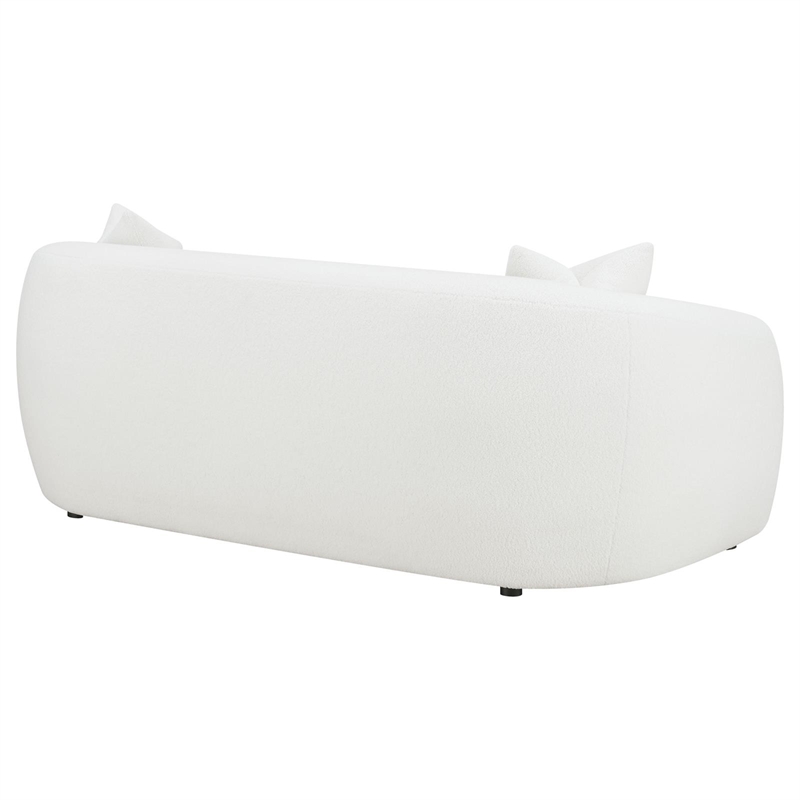 Pemberly Row Modern Fabric Upholstered Tight Back Sofa White