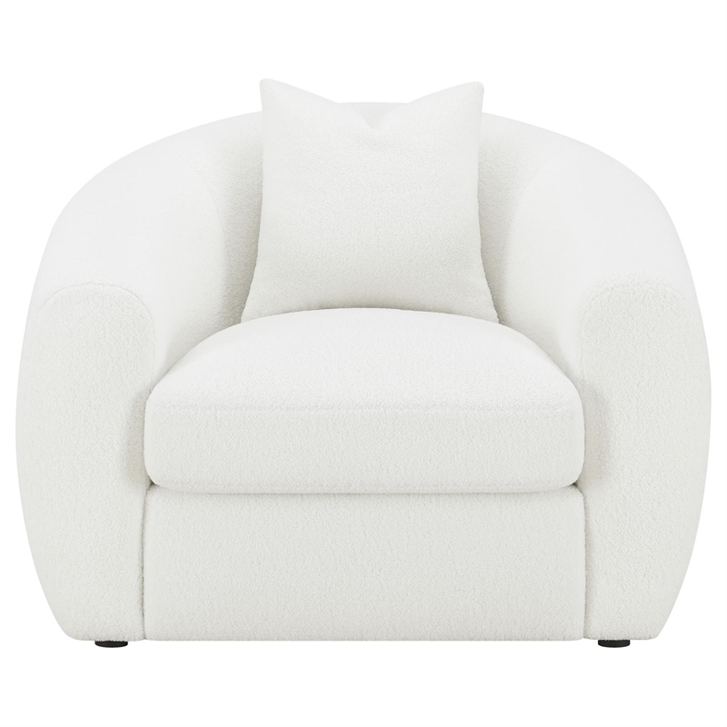 Pemberly Row Modern Fabric Upholstered Tight Back Chair White