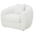 Pemberly Row Modern Fabric Upholstered Tight Back Chair White
