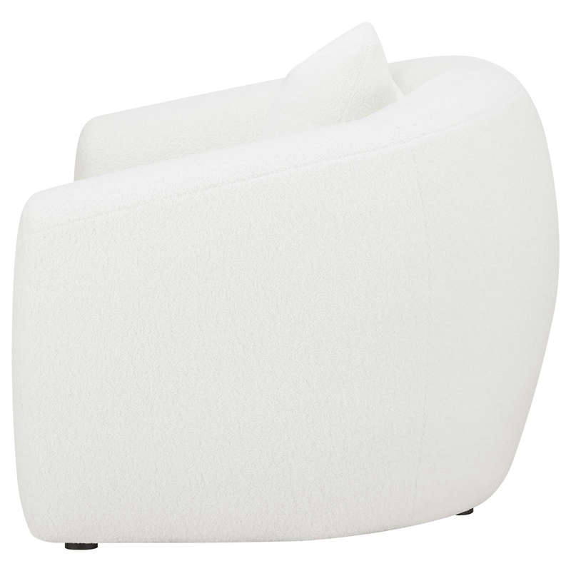 Pemberly Row Modern Fabric Upholstered Tight Back Chair White