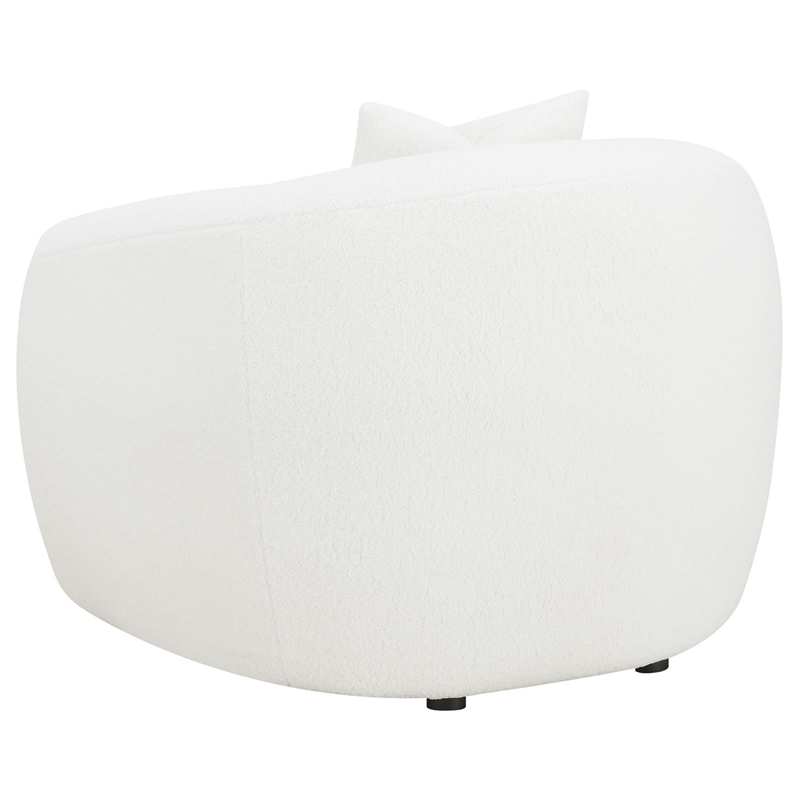 Pemberly Row Modern Fabric Upholstered Tight Back Chair White