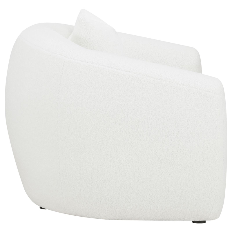 Pemberly Row Modern Fabric Upholstered Tight Back Chair White