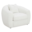 Pemberly Row Modern Fabric Upholstered Tight Back Chair White
