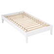 Pemberly Row Contemporary Wood Platform Full Bed in in White