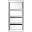 Pemberly Row Modern Glass 3-Shelf Rectangle Wall Mirror Silver