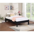 Pemberly Row Contemporary Wood Platform Full Bed in Black Finish