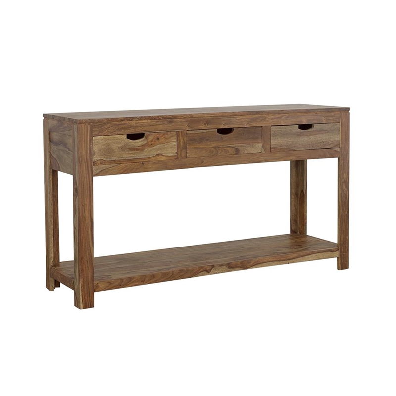 Pemberley Row Sheesham Natural Console Table Rectangular Adjustable 31