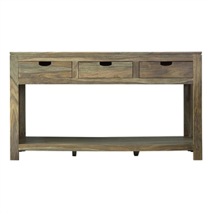 Pemberley Row Sheesham Natural Console Table Rectangular Adjustable 31&quot x 55&quot x 16&quot Assembled