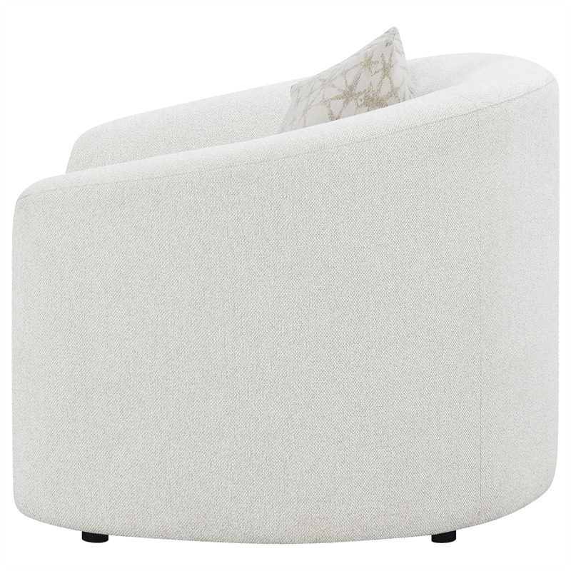 Pemberly Row Modern Fabric Upholstered Tight Back Chair Latte