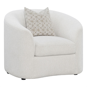 Pemberly Row Modern Fabric Upholstered Tight Back Chair Latte