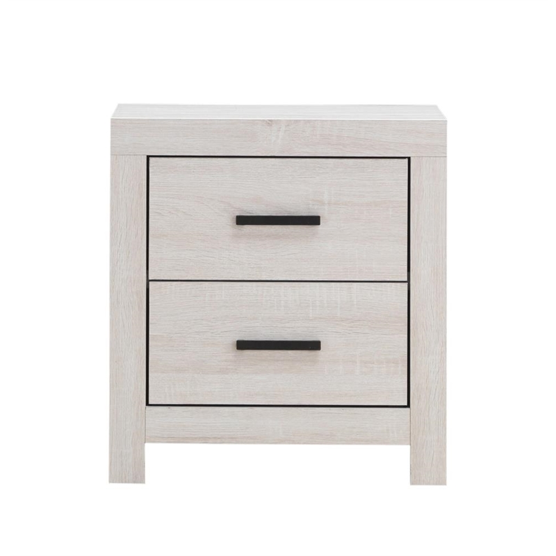 Pemberly Row 2-drawer Farmhouse Wood Nightstand Coastal White