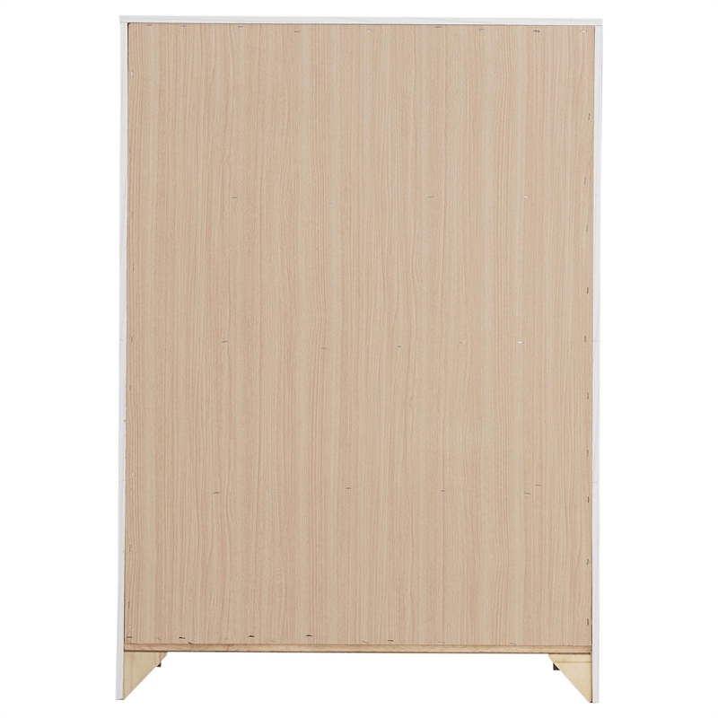 Pemberly Row 4-drawer Farmhouse Wood Chest in Coastal White Finish