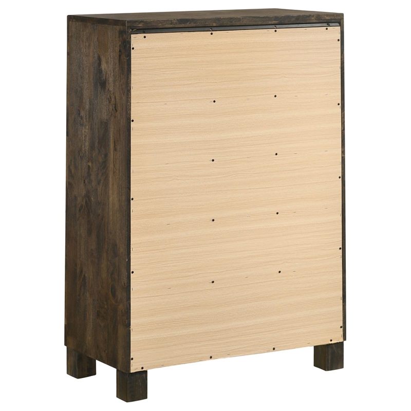Pemberly Row 5-drawer Farmhouse Wood Chest Rustic Golden Brown