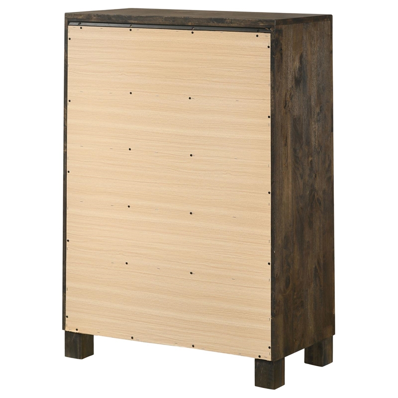 Pemberly Row 5-drawer Farmhouse Wood Chest Rustic Golden Brown