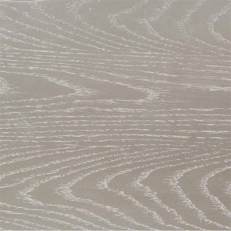Pemberly Row Upholstered Demilune Bench in Ivory / Silver Oak
