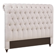 Pemberley Row Upholstered Beige Full Size Headboard Rectangular Button-Tufted 56.75